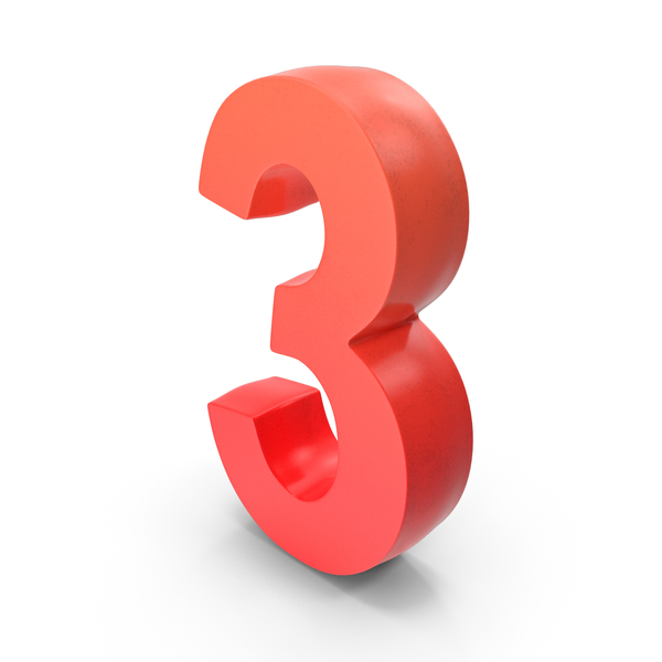 Red Number 3 PNG & PSD Images