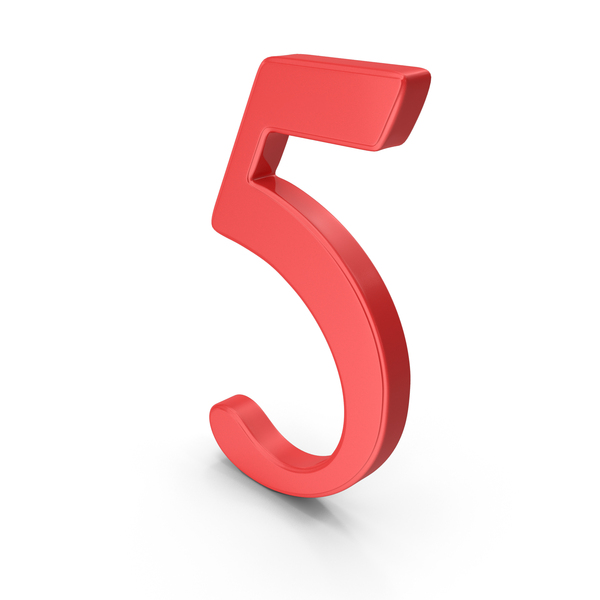 Red Number 5 PNG & PSD Images
