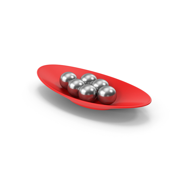 Dinner: Red Oval Plate With Balls PNG & PSD Images