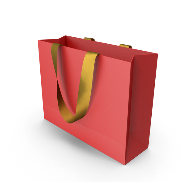 Gift: Red Packaging Bag with Gold Tape Handles PNG & PSD Images Gift: Red Packaging Bag with Gold Tape Handles PNG & PSD Images