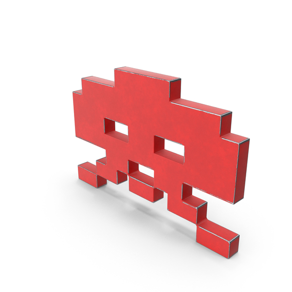 Red Painted Metal Invaders Game Character PNG & PSD Images Red Painted Metal Invaders Game Character PNG & PSD Images