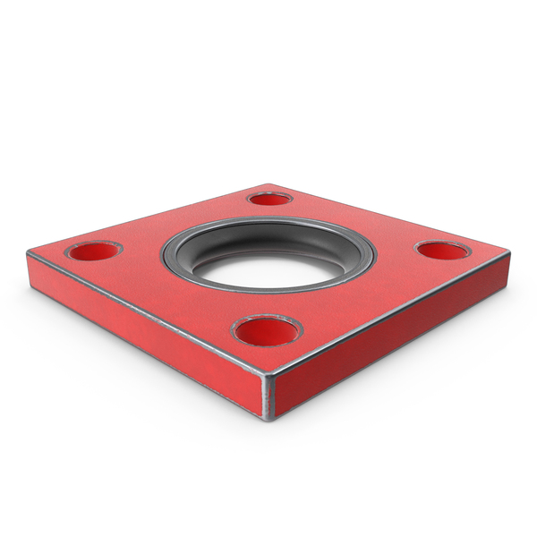 Hardware: Red Painted Square Steel Flange PNG & PSD Images Hardware: Red Painted Square Steel Flange PNG & PSD Images