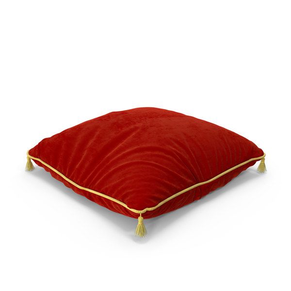 Red Pillow with Gold Piping PNG & PSD Images