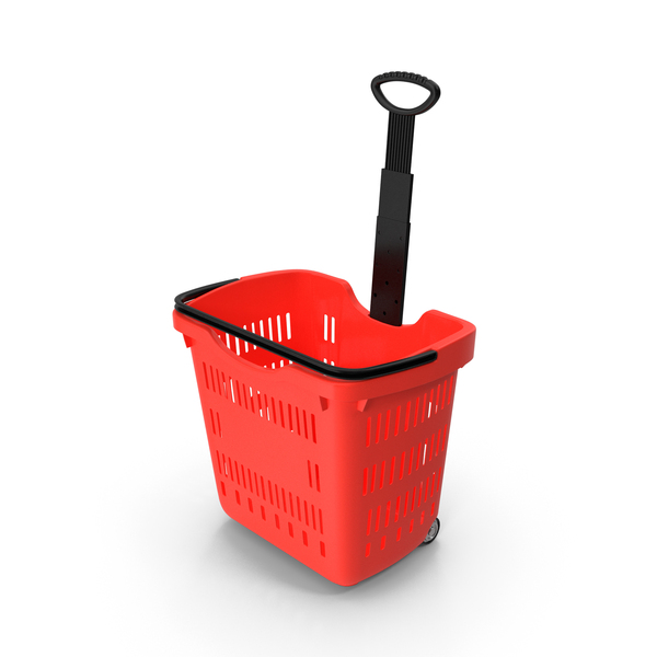 Red Rolling Shopping Basket PNG & PSD Images Red Rolling Shopping Basket PNG & PSD Images