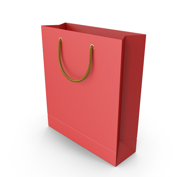 Gift: Red Shopping Bag with Gold Handles PNG & PSD Images Gift: Red Shopping Bag with Gold Handles PNG & PSD Images