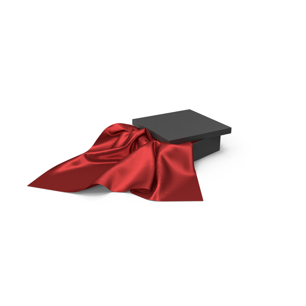 Scarf: Red Silk Fabric in Black Box PNG & PSD Images Scarf: Red Silk Fabric in Black Box PNG & PSD Images