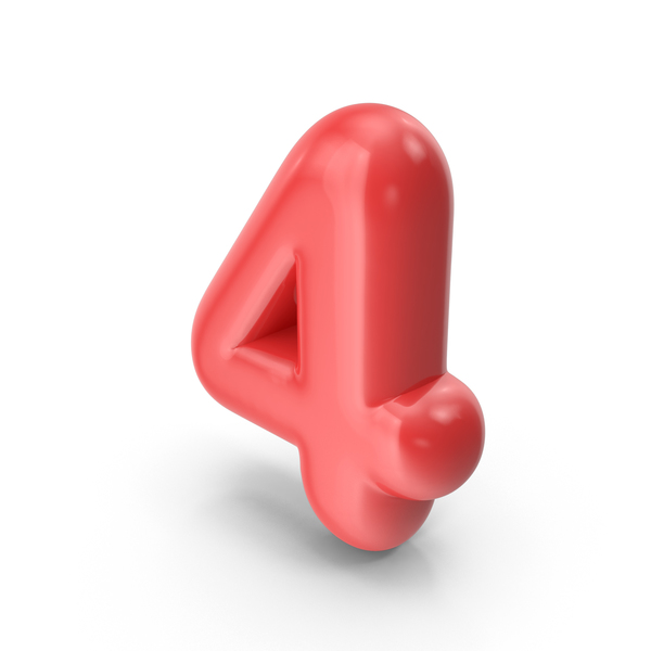 Red Toon Balloon Number 4 PNG & PSD Images Red Toon Balloon Number 4 PNG & PSD Images