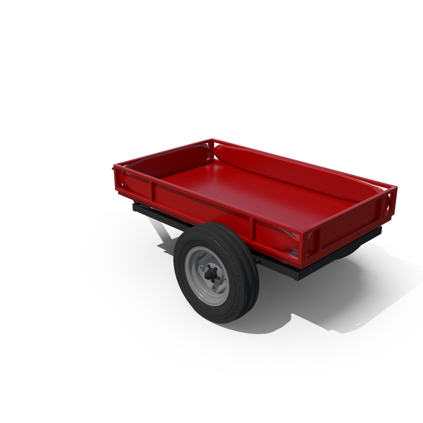 Wooden Cart: Red Trailer PNG & PSD Images