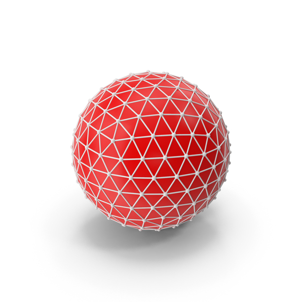 Symbols: Red Triangular Patterned Sphere PNG & PSD Images