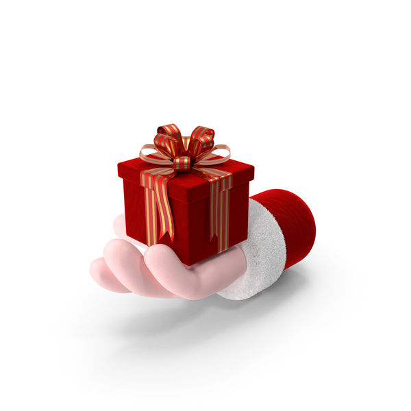 Claus: Red Velvet Gift Box In Santa Hand PNG & PSD Images Claus: Red Velvet Gift Box In Santa Hand PNG & PSD Images