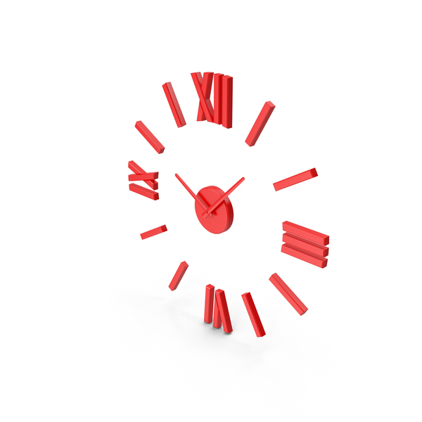 Red Wall Clock PNG & PSD Images