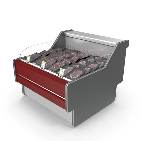 Refrigerator Display: Refrigerated Showcase with Meat PNG & PSD Images Refrigerator Display: Refrigerated Showcase with Meat PNG & PSD Images
