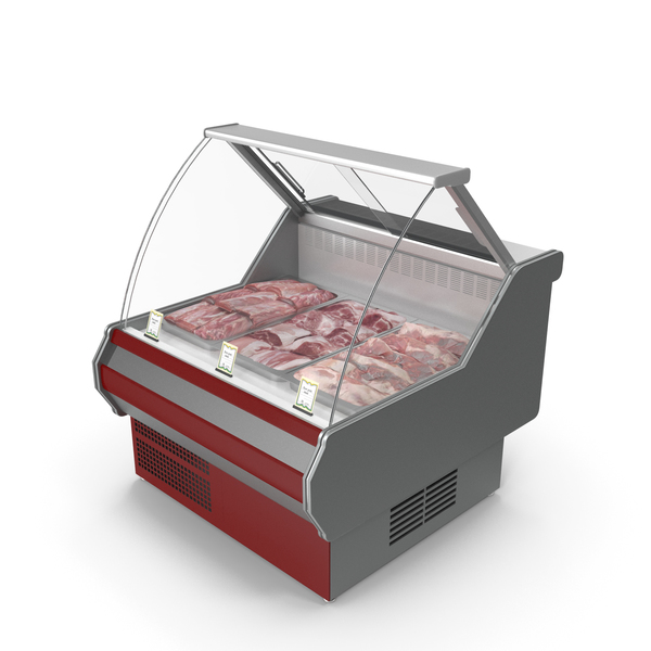 Refrigerator Display: Refrigerated Showcase with Meat PNG & PSD Images Refrigerator Display: Refrigerated Showcase with Meat PNG & PSD Images
