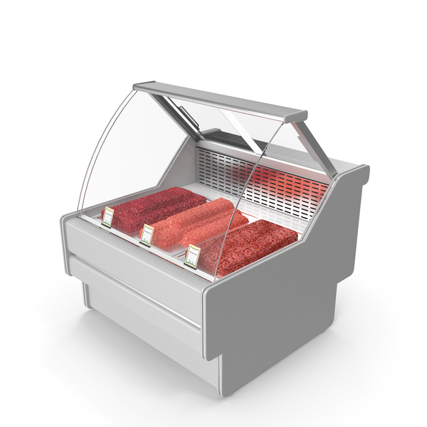 Refrigerator Display: Refrigerated Showcase with Minced Meat PNG & PSD Images Refrigerator Display: Refrigerated Showcase with Minced Meat PNG & PSD Images