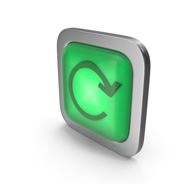 Computer: Reset Green Icon Square Button PNG & PSD Images