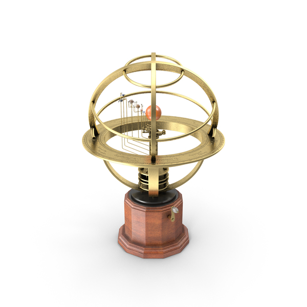 Retro Mechanical Solar System Orrery With Wooden Base PNG & PSD Images Retro Mechanical Solar System Orrery With Wooden Base PNG & PSD Images