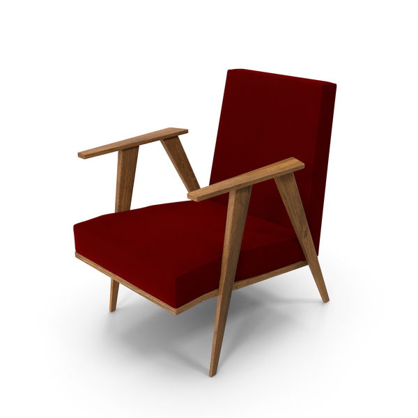 Arm Chair: Retro Red Fabric Armchair PNG & PSD Images Arm Chair: Retro Red Fabric Armchair PNG & PSD Images