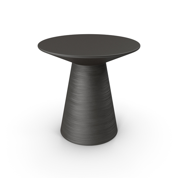 Ribbed Pedestal Round Black Oak Side End Table PNG & PSD Images