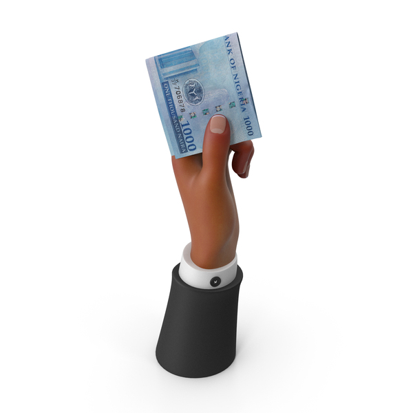 Currency: Rising Hand Holding Nigerian 1000 Naira Note PNG & PSD Images
