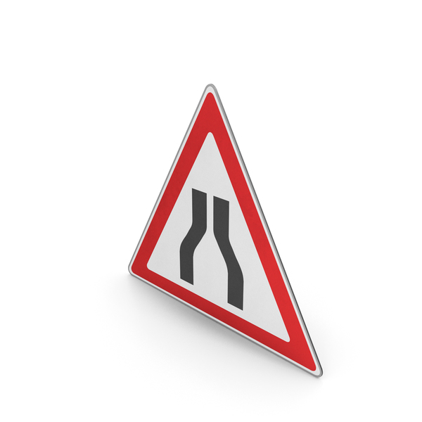 Urban Design: Road Sign Road Narrows On Both Sides PNG & PSD Images Urban Design: Road Sign Road Narrows On Both Sides PNG & PSD Images