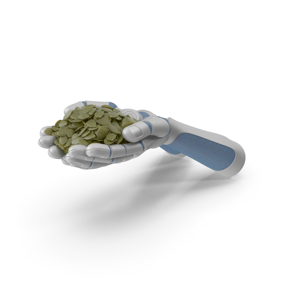 Sunflower Seed: Robot Hands Handful with Seeds PNG & PSD Images