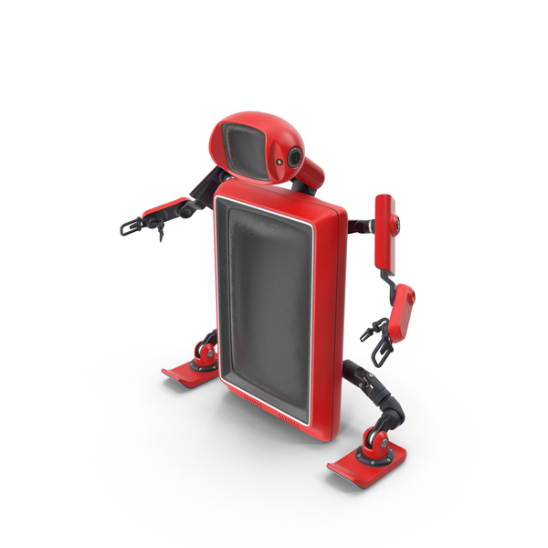 Robot TV Set Red Pose No Face PNG & PSD Images Robot TV Set Red Pose No Face PNG & PSD Images