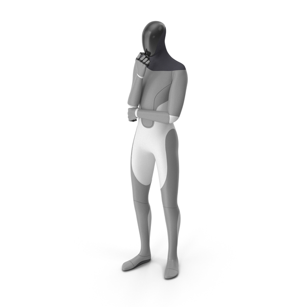 Android: Robotic Humanoid Standing Pose PNG & PSD Images