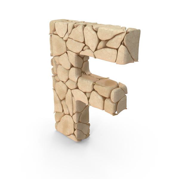 Language: Rock Letter F PNG & PSD Images