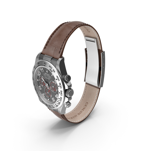 Watch: Rolex Daytona Grey Dial Leather Strap PNG & PSD Images Watch: Rolex Daytona Grey Dial Leather Strap PNG & PSD Images