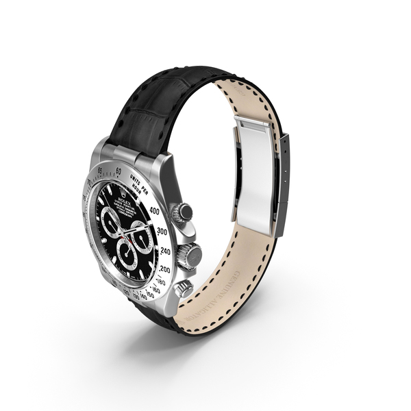 Men's Wrist Watch: Rolex Daytona Steel Leather Strap PNG & PSD Images Men's Wrist Watch: Rolex Daytona Steel Leather Strap PNG & PSD Images