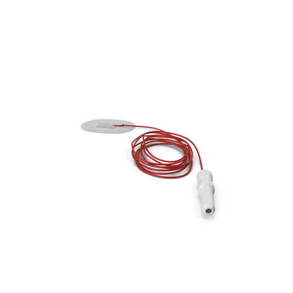 Medical Devices: Rolled Red Wire with Surface Electrode PNG & PSD Images