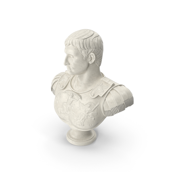 Roman Leader Bust Marble Sculpture PNG & PSD Images