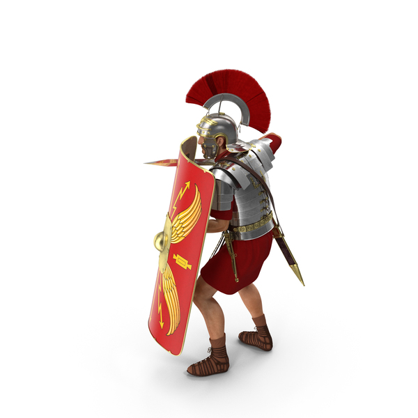 Soldier: Roman Legionnaire With Gladius In Attack Pose PNG & PSD Images