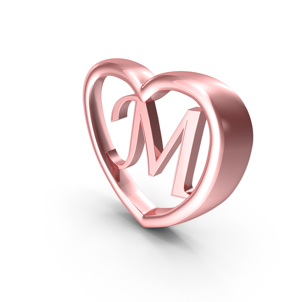 Language: Rose Gold Heart with Letter M PNG & PSD Images Language: Rose Gold Heart with Letter M PNG & PSD Images