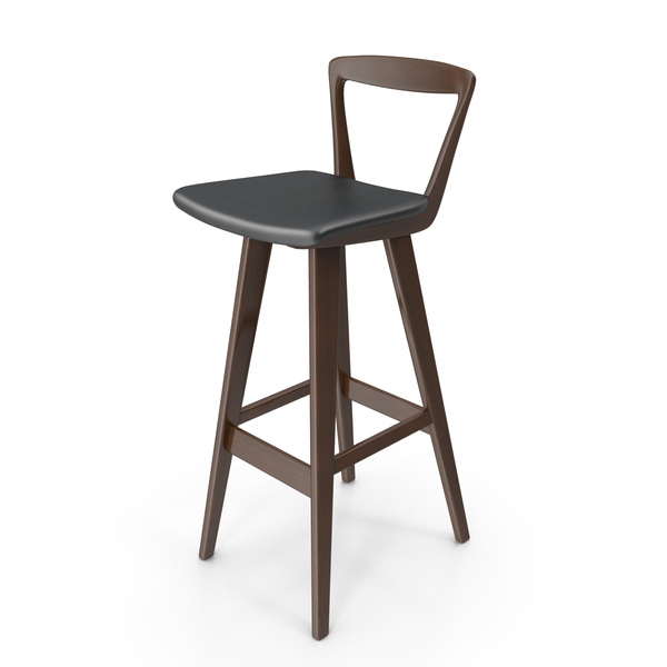 Rosengren Hansen Vintage Teak Bar Stool PNG & PSD Images