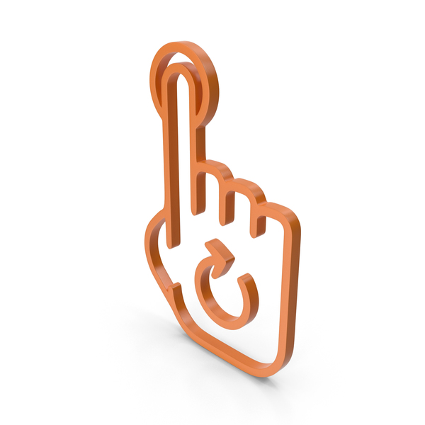 Cursor: Rotate Finger Orange Icon PNG & PSD Images