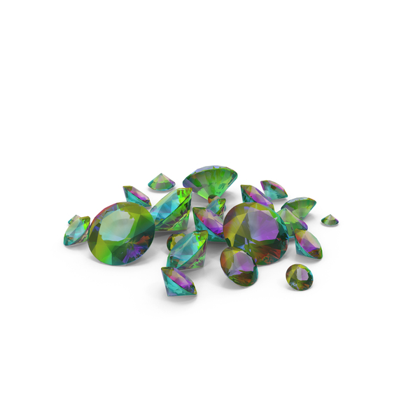 Gems: Round Brilliant Cut Mystic Topazes PNG & PSD Images Gems: Round Brilliant Cut Mystic Topazes PNG & PSD Images