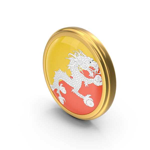 Round Flag of Bhutan PNG & PSD Images