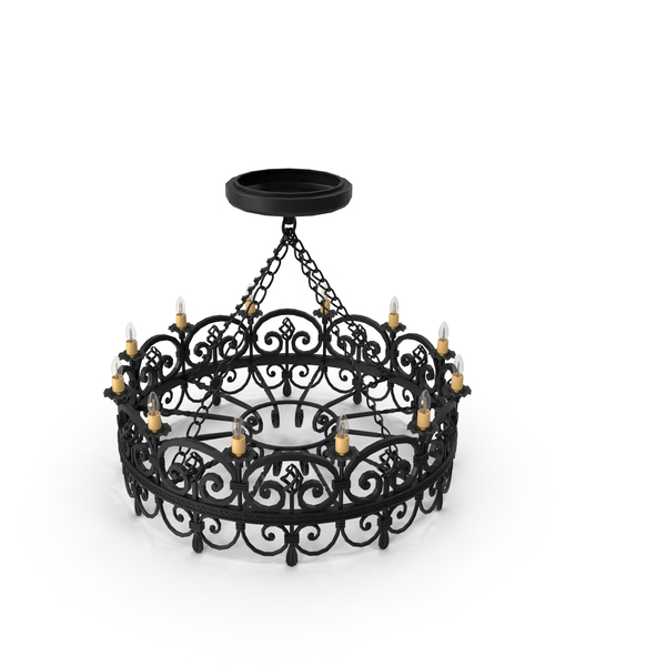 Round Forged Iron Black Chandelier PNG & PSD Images Round Forged Iron Black Chandelier PNG & PSD Images