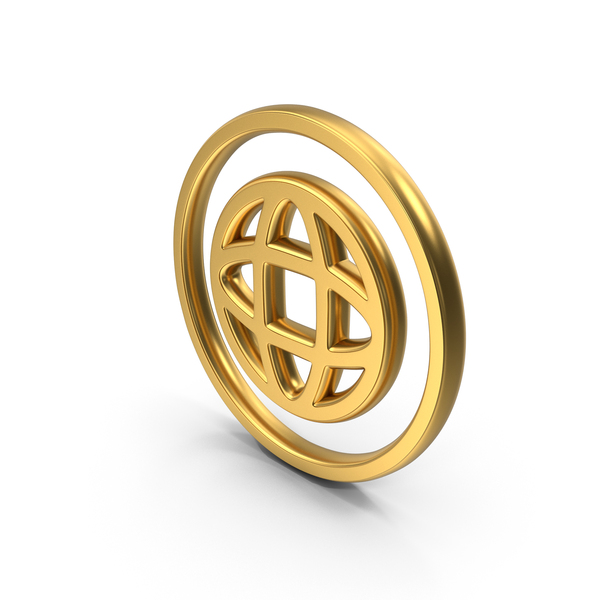 Symbols: Round Globe Gold Symbol PNG & PSD Images