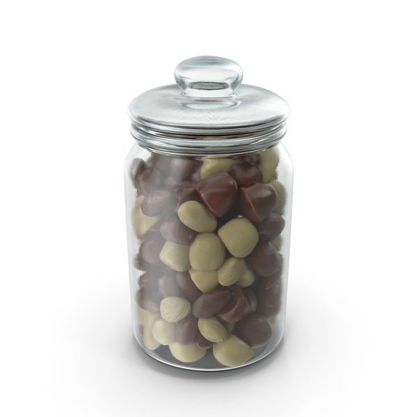Round Jar with Almond Chocolate Candy PNG & PSD Images Round Jar with Almond Chocolate Candy PNG & PSD Images