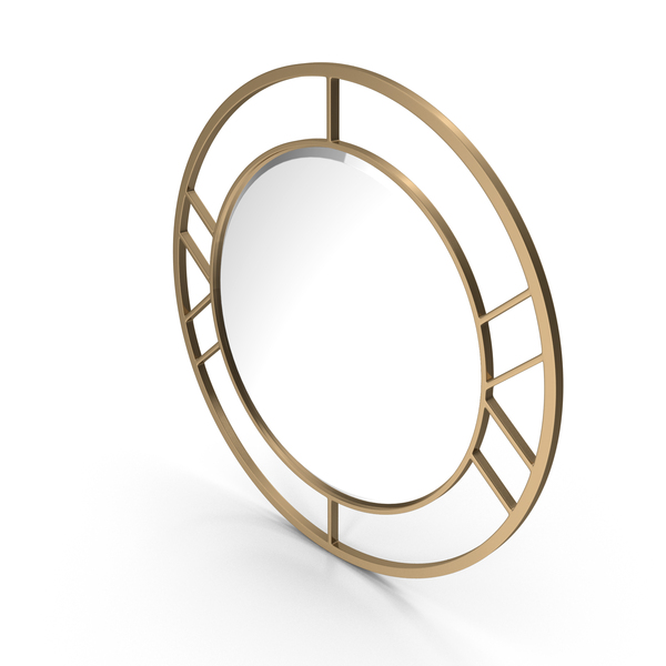 Wall: Round Mirror In A Metal Frame Color Gold PNG & PSD Images Wall: Round Mirror In A Metal Frame Color Gold PNG & PSD Images