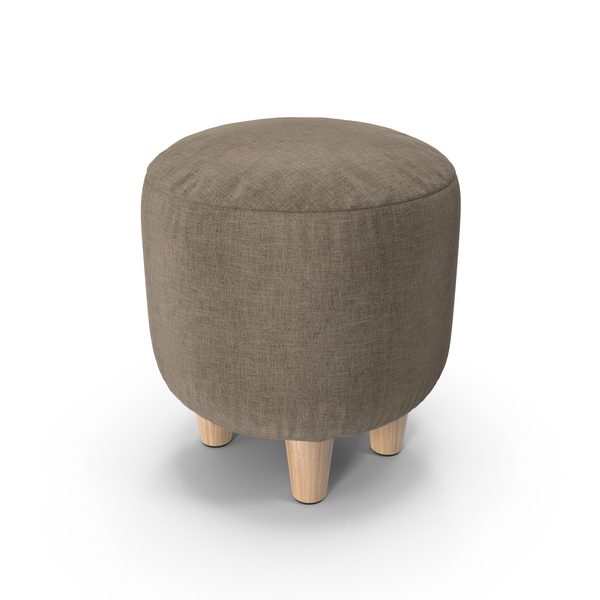Ottoman: Round Pouf With Legs PNG & PSD Images