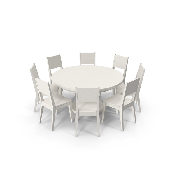 Round Table Set with 8 Seating Arrangement PNG Images & PSDs for