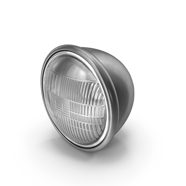Headlight: Round Vintage Car Light Powered On PNG & PSD Images