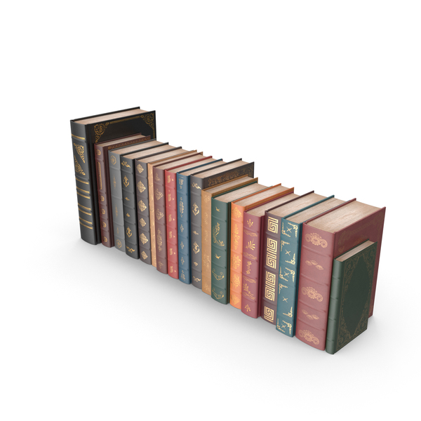 Hardcover Book: Row of Classic Books PNG & PSD Images