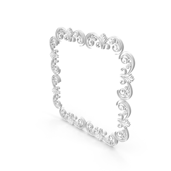 General Decor: Royal Frame Decorative Square White PNG & PSD Images