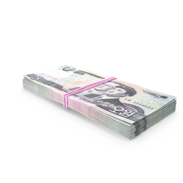 Banknote: Rubber Band Stack of North Korea 5 Won PNG & PSD Images Banknote: Rubber Band Stack of North Korea 5 Won PNG & PSD Images