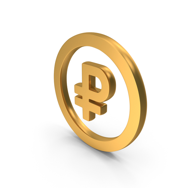 Sign: Ruble Currency With Circle Symbol for Business and Finance Icon Gold PNG & PSD Images