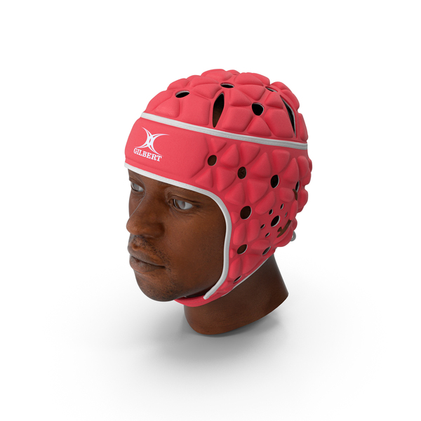 Rugby Helmet On African American Man Head PNG & PSD Images
